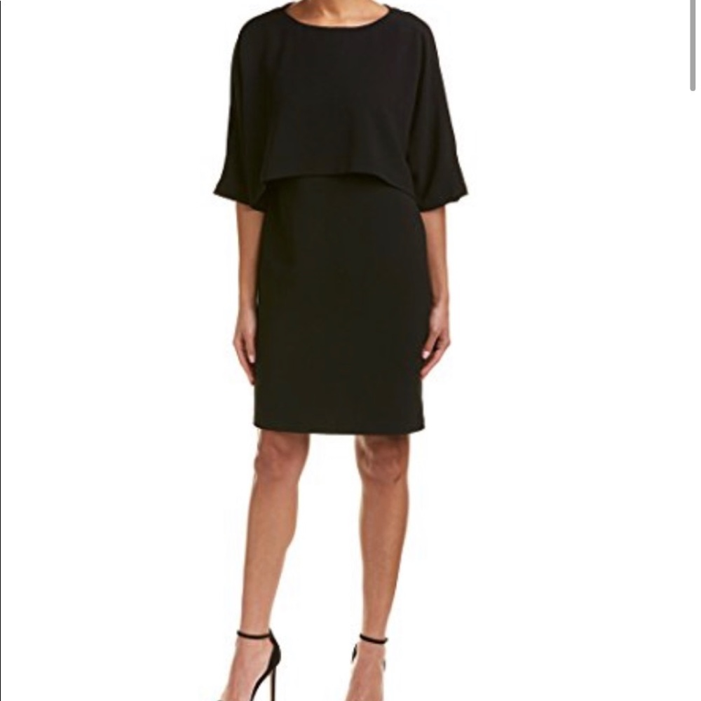 Adrianna Papell black popover sheath dress.  NWT